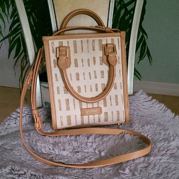 Spartina 449 Handbags - Spartina 449 Beige and Tan Crossbody Satchel